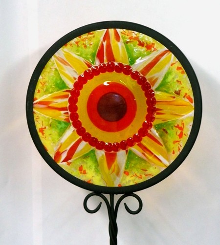 Vinery Glass fused glass garden stake